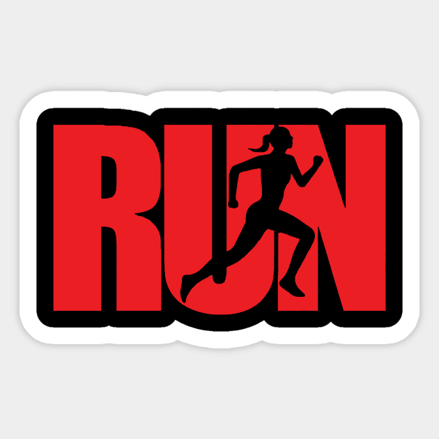 RUN red Sticker by Athletics Inc